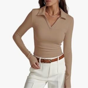 Amazon Tan Long Sleeve Women's Top